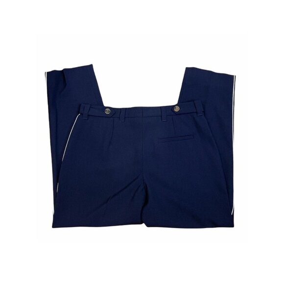 Miu Miu Navy Blue Pants Trousers Cropped Pin - Picture 3 of 10